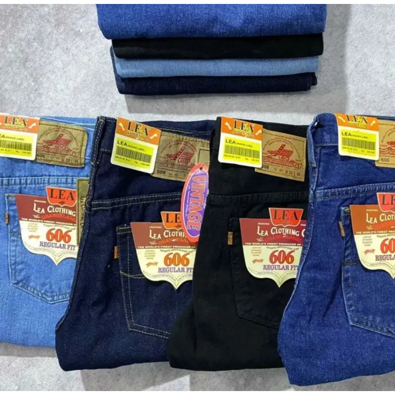 Celana Jeans Standart Pria Lea Reguler fit Size 28-44 Bahan Tebal Denim Premium Bisa 6