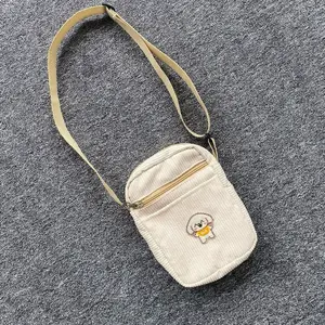Tas Selempang Mini Unisex Anak Bahan Corduroy