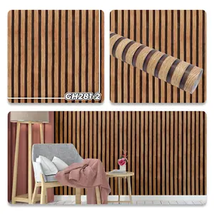 Wallpaper Sticker Garis Papan Kayu Minimalis GH281  Natural Mewah Elegan Bagus Cantik
