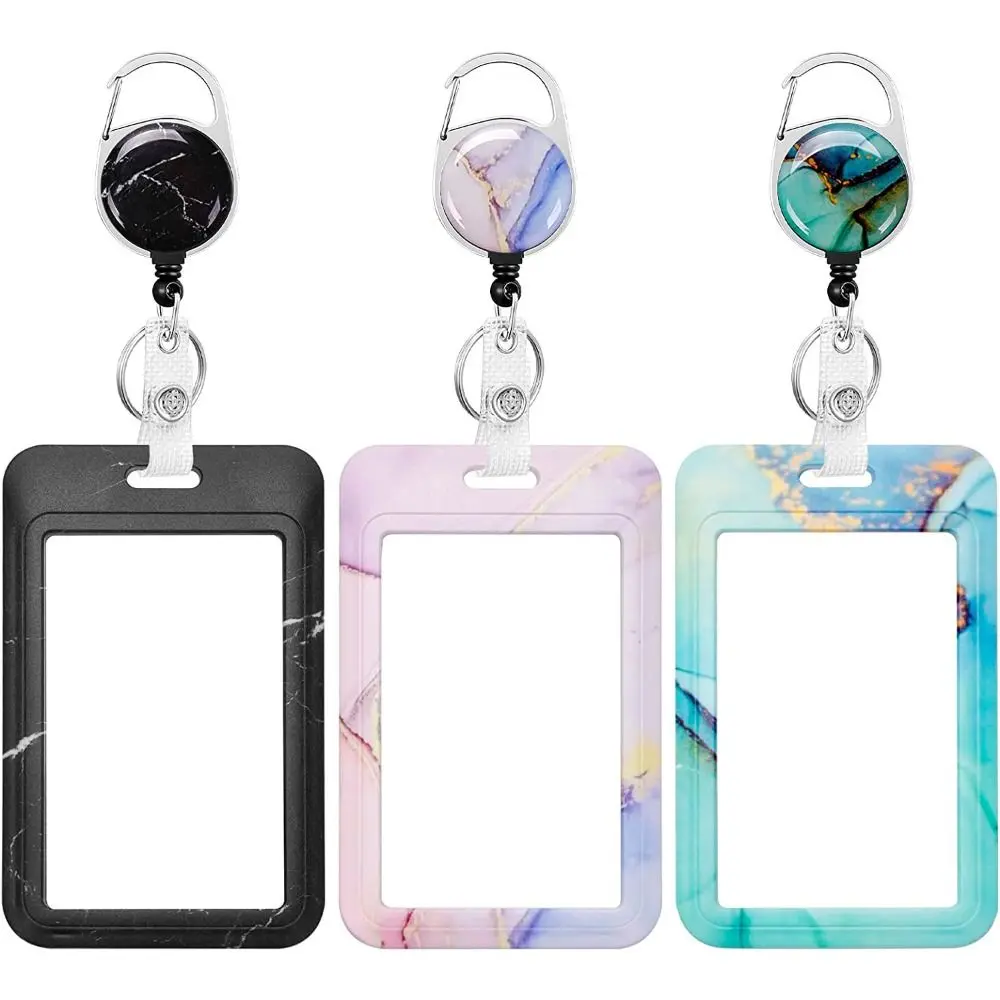 aromaon Wholesale Office Supplies Worker Badge Case ID Card Holder with Retractable Reel Name Badge Clip