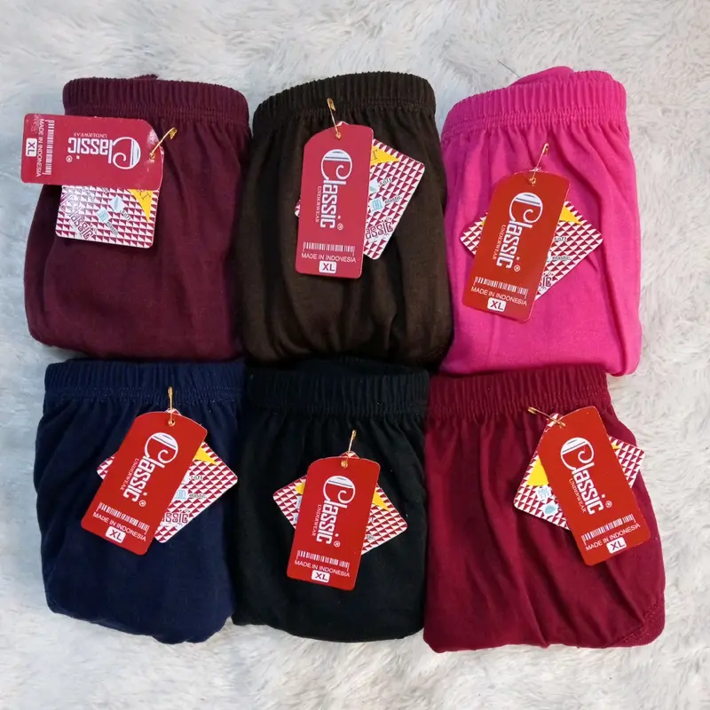 Pakaian CD Wanita Katun Dewasa Polos Ukuran L, XL, XXL - 3 Pcs - Motif Cewek 4