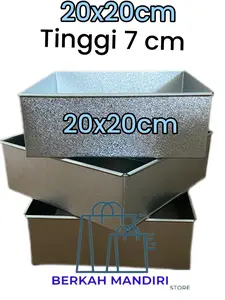 Loyang kotak loyang segi empat ukuran 20x20 cm tinggi 7 cm cetakan kue bolu bahan galvanis galvalum tebal Anti lengket Harga satuan murah meriah Loyang kotak loyang segi empat ukuran 20x20 cm tinggi 7 cm cetakan kue bolu bahan galvanis galvalum tebal Anti lengket Harga satuan murah meriah
