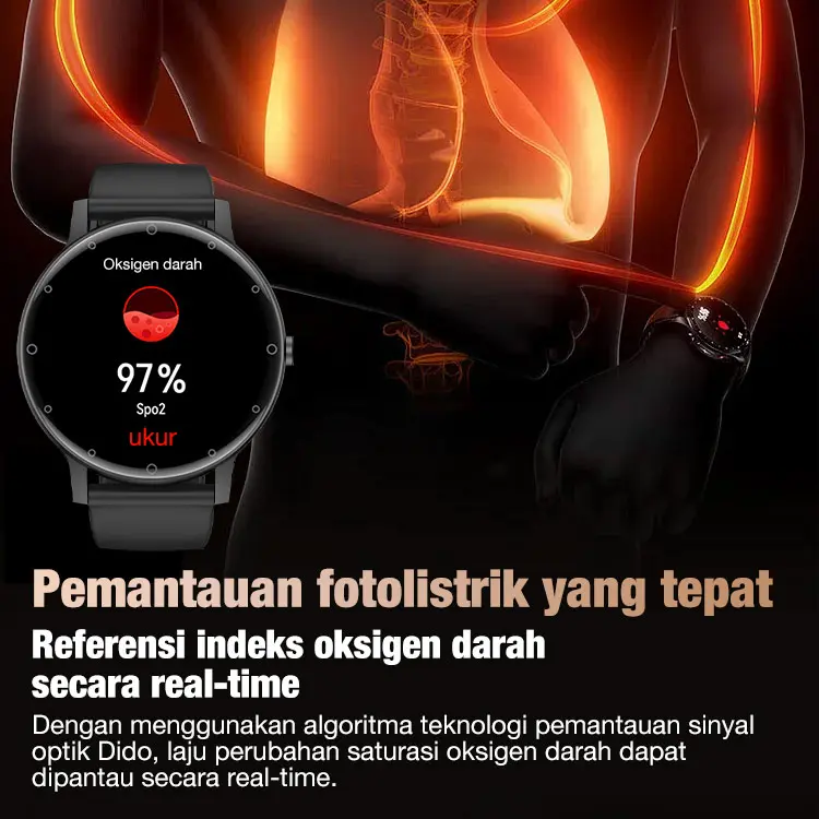Hadiah Gratis Gelang Kepang Obsidian-Garansi satu tahun-Memantau detak jantung/glukosa darah Jam tangan Bluetooth-Sertifikasi BPOM-mengukur kadar gula darah, detak jantung, kualitas tidur, dan kesehatan umum lainnya Smart 2