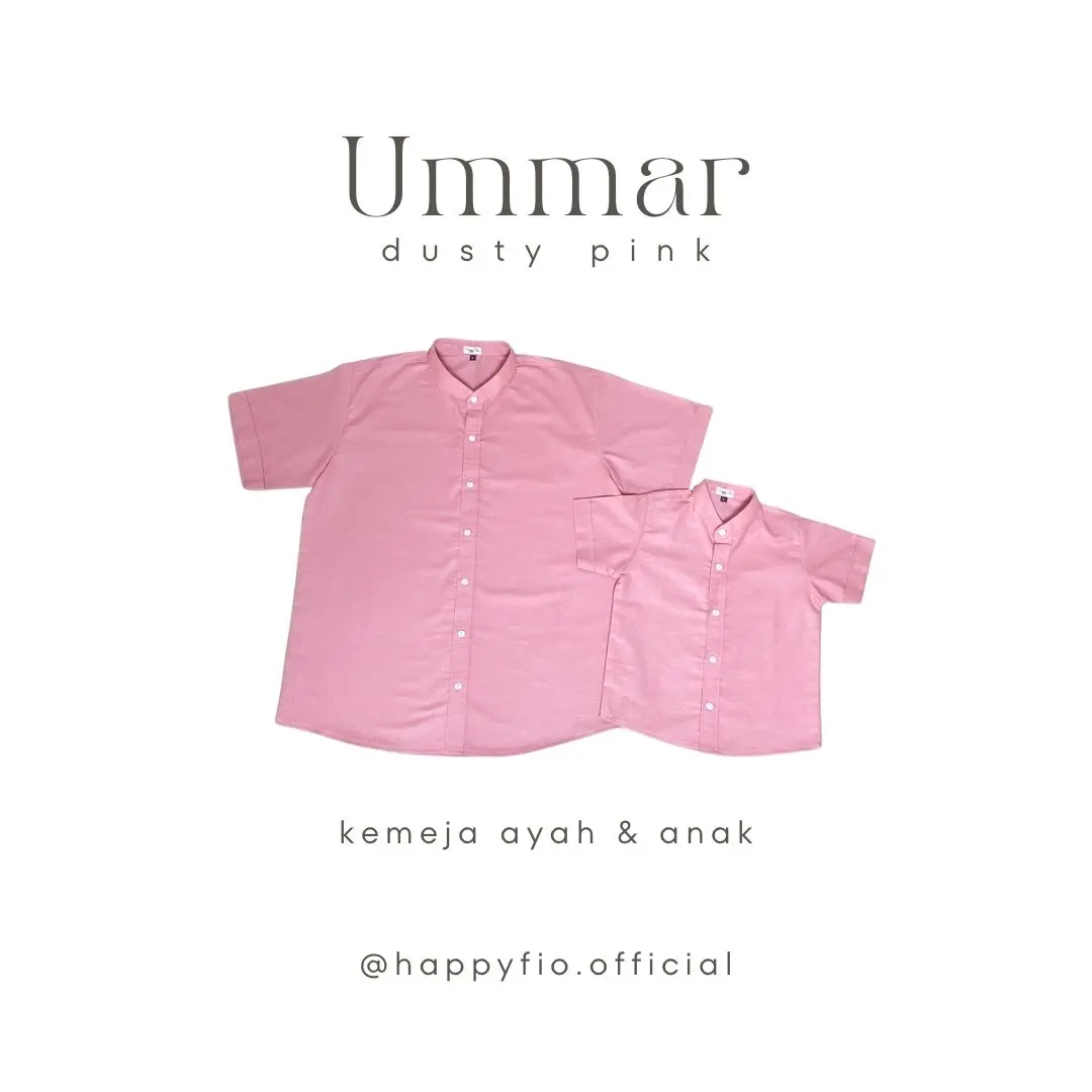 kemko couple ayah anak lengan pendek warna dusty pink by happyfio