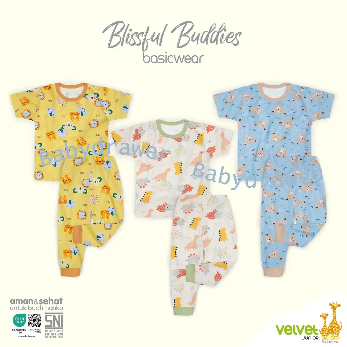 Setelan Anak Pendek Panjang Velvet Junior (CPR) Baju Pendek Celana Panjang - Piyama Anak - Fashion