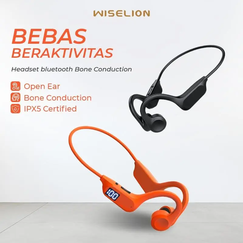 WISELION Wireless G3Pro Bluetooth Headphone Bone Conduction Earphone Headset Bass Tws Tws Microphone Pc