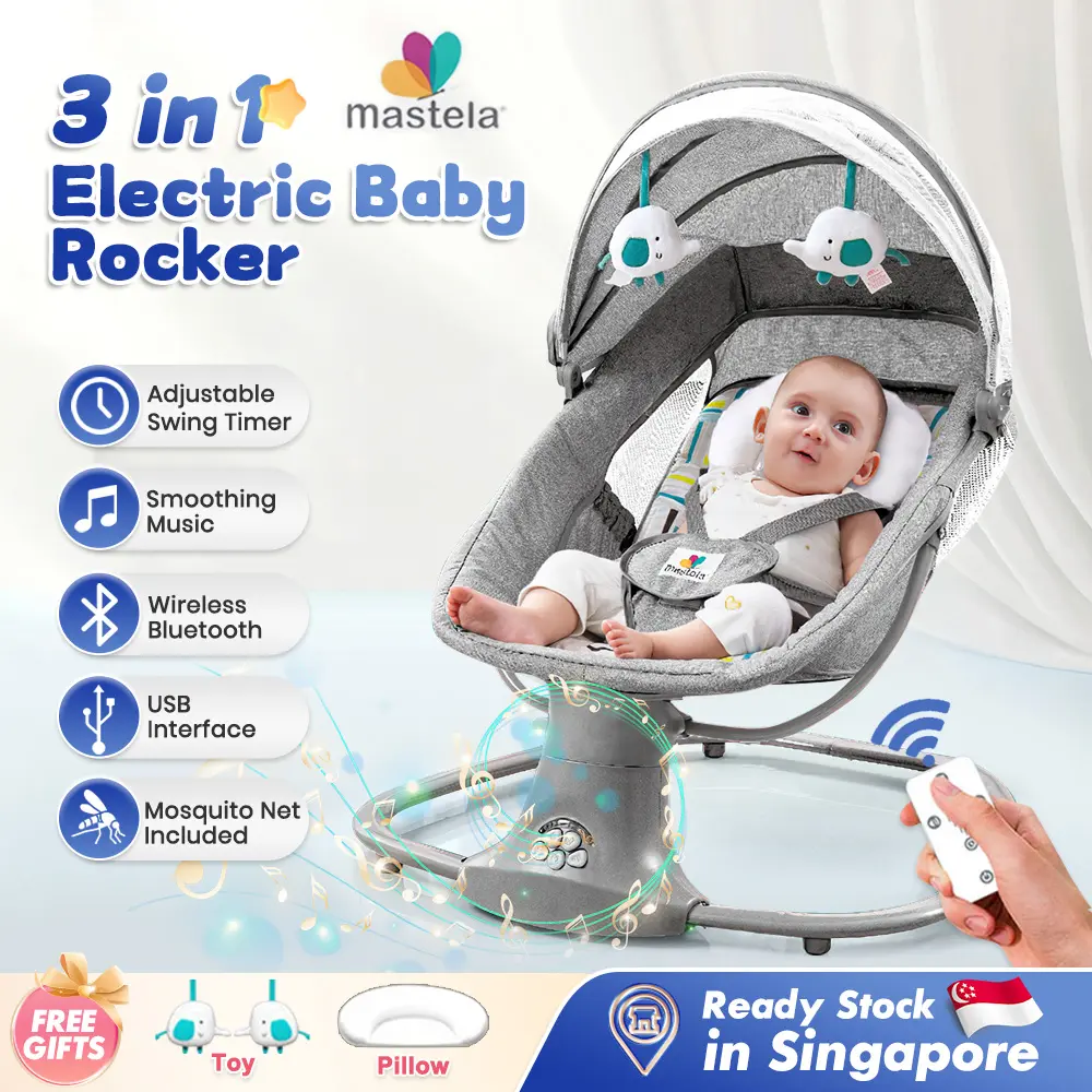 3IN1 Baby Rocker Newborn to 3 Years Electric Rocking Electric Rocker 3-in-1 Baby Swing Rocker Cradle