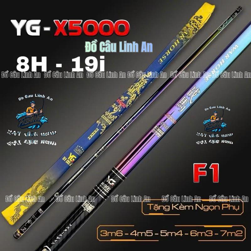  Cần Câu Đài YG X5000 F1 Bản 8H Săn Hàng Tặng Kèm   1 Ngọn Zin 2 Trục 1 Phao 1 Thẻo 1 Cuốn Cán Cần  Đồ Câu Linh An 