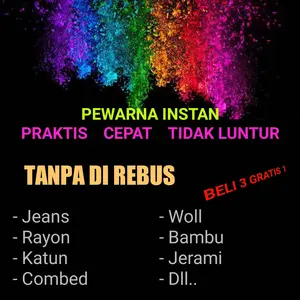 Pewarna instan tanpa direbus tanpa air panas Pewarna Jeans kain Baju Pakaian Pewarna bambu jerami Pewarna kain permanen anti luntur toko b2m