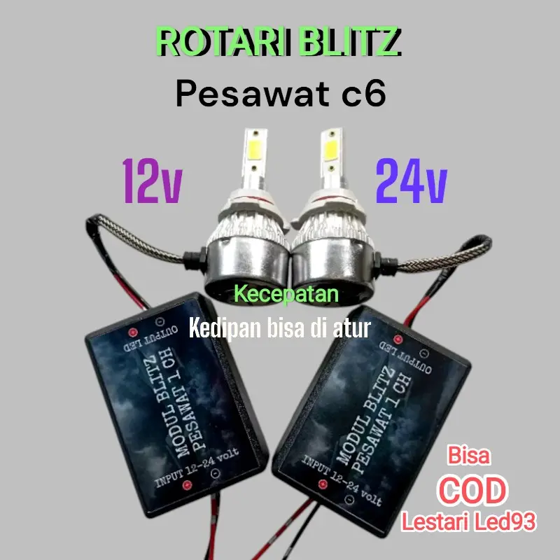 ROTARI BLITZ PESAWAT 1CHANEL+C6 TANPA TOPLES 12v/24v Car