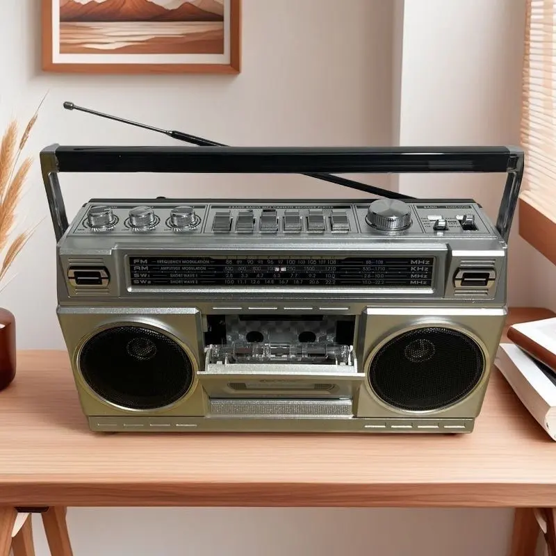 Puxing New Retro Cassette Tape Recorder Stereo Wireless Bluetooth Speakers Nostalgic Portable FM Radio USB TF Card Music Player