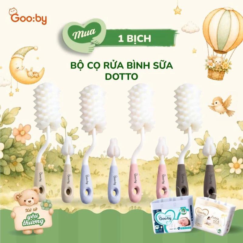 Bộ Cọ Bình Sữa DOTTO GOOBY Dụng Cụ Vệ Sinh Bình Sữa Núm Sữa Sạch Sẽ Tiện Lợi