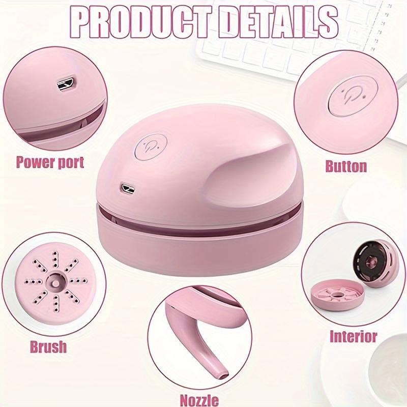 Product Introduction of Desktop Vacuum Cleaner USB Charging With VacuumNozzle Cleaning Brush Suitable For Car Cleaning And Desktop Dust Removal 0