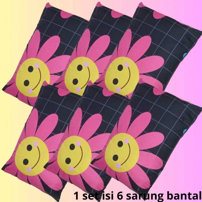 SARUNG BANTAL Resleting DEWASA PAKET ISI 1/3/6 PICS BAHAN  Kain Katun LEMBUT sarung bantal dan guling RANDOM 3