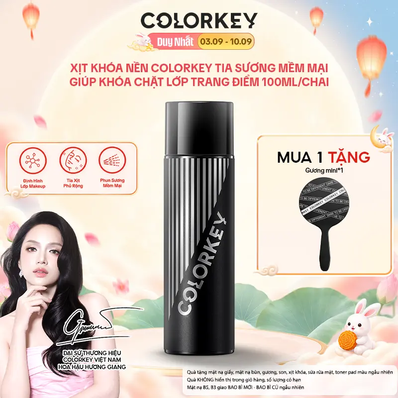 Xịt Khóa Nền COLORKEY PHIÊN BẢN NÂNG CẤP Tia Sương Mềm Mại Giúp Khóa Chặt Lớp Trang Điểm 100ml