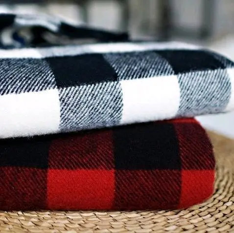 Kemeja flanel wanita pria lengan panjang  Motif kotak kotak Unisex Nyaman 5