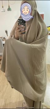 Product Review of Telekung Zahrah with a Bag Premium Crinkle Material Plain from D**a 0