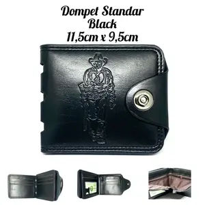 Dompet Pria Model Kancing Magnet Ukuran Standar 11,5cm x 9,5cm Kartu