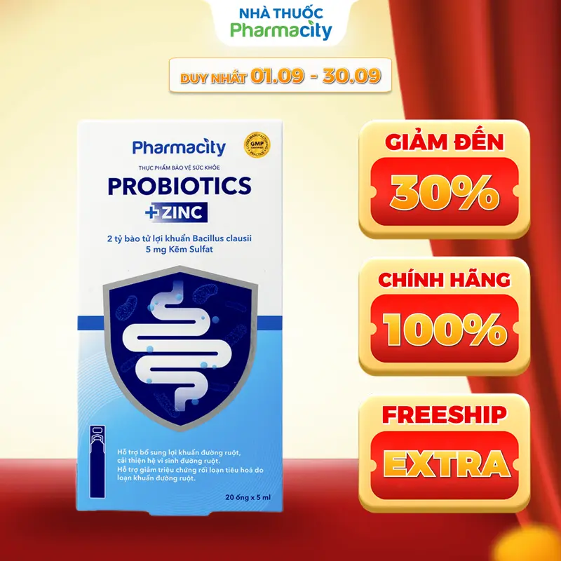 Thực phẩm bảo vệ sức khỏe Probiotics + Zinc (Hộp 20 ống x 5ml)