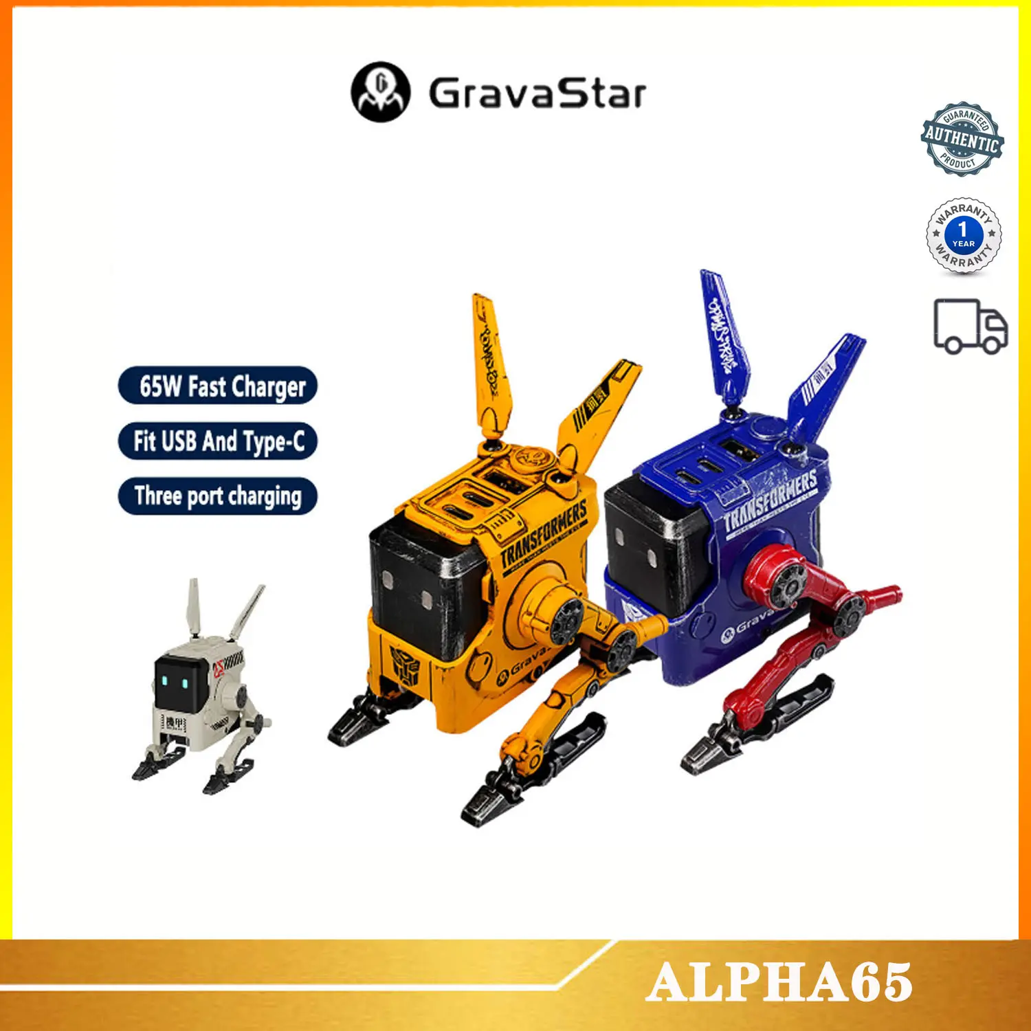 Gravastar ALPHA65 FAST CHARGER (GAN 65W) Charging Device Magnetic Smartphone