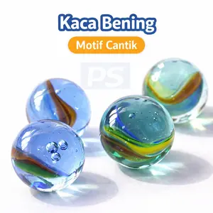 Kelereng Kaca Warna Warni Isi 15 PCS – Mainan Anak Klasik Edukatif