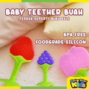 BABY TEETHER BENTUK BUAH Mainan Gigitan Bayi BPA FREE Gigitan Bayi Bentuk Buah Fruit Teether Lembut