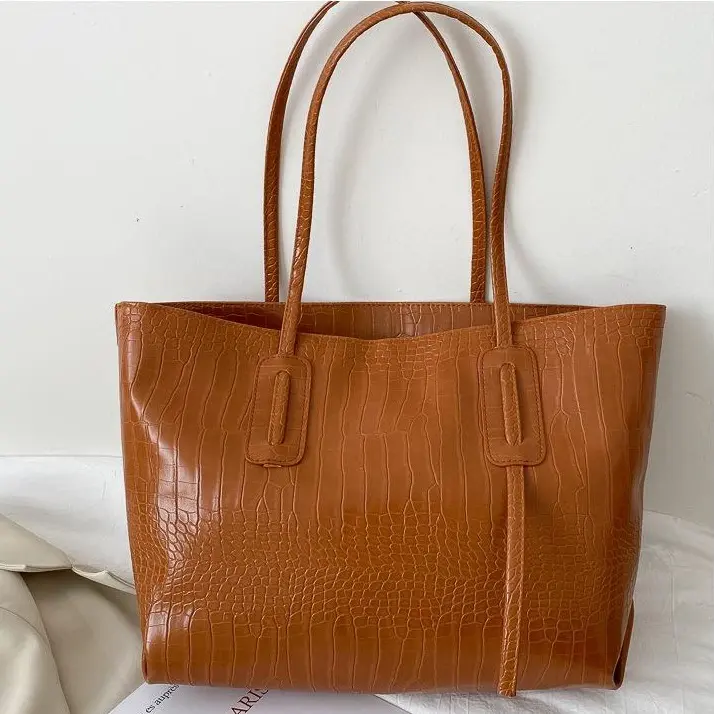 Korean Fashion Tote Bag Simple Large Capacity One Shoulder Carrying Bag For Women