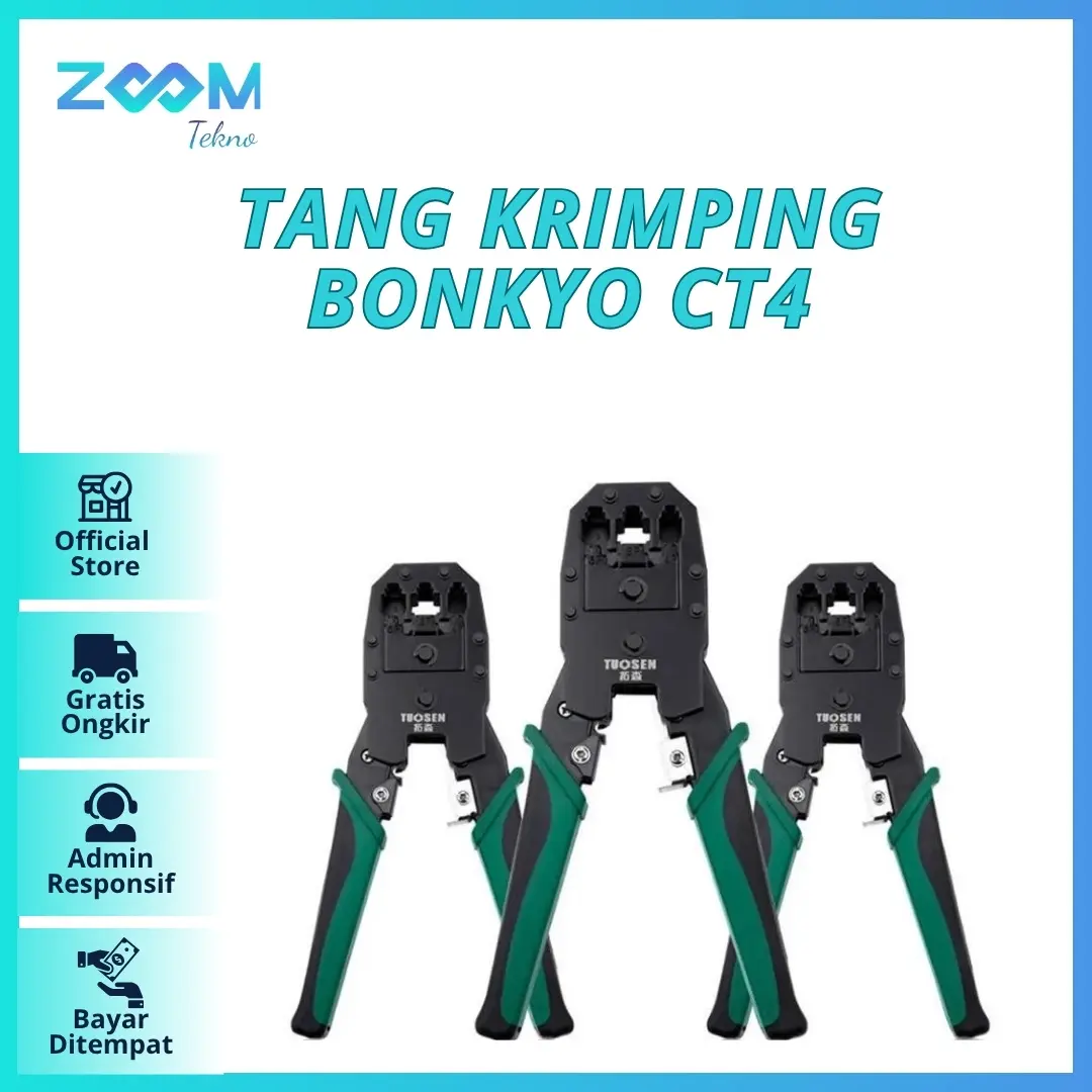 Tang Krimping CT4 Tiga Network Cable Hand Tool RJ45 LAN RJ Logam