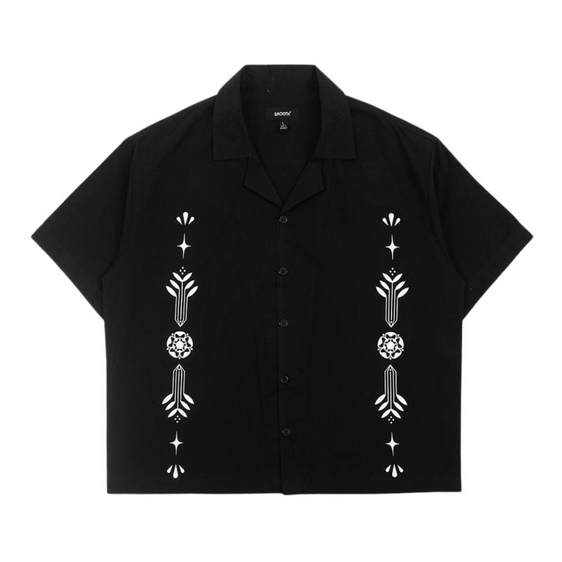SMOOTH BASIC NEW Larvik Hawthorne Mono Black Vintage Boxy Shirts 1