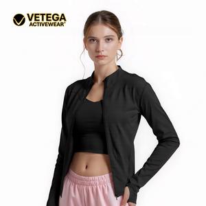 Chamarra deportiva mujer con cierre – Ideal para yoga y gym, cómoda y ligera Ropa Exterior Atlética