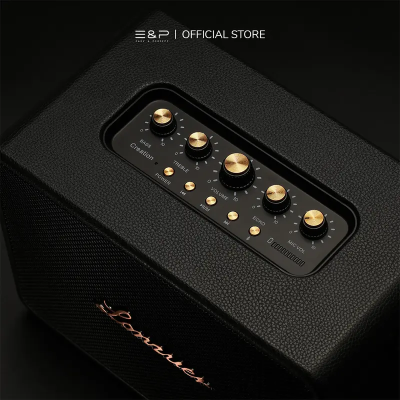 Lonzuer CREATION by Easy & Perfect | Bluetooth Speaker Portable With DSP Audio Control | 130 Watt Output Power With Adjustable Treble And Bass | High Fidelity Sound With Bass Reflex | Comes With a 2 Premium Wireless Microphone 2