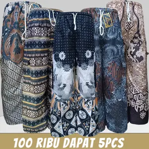 [5PCS 100RIBU] Celana Batik Boim Pria dan Wanita Panjang Dewasa dan Jumbo Motif Random Santai Katun Hitam Cowok  Kerja Distro Chino celana  batik laki Celana Panjang Unisex jalan xxl Pendek Keren