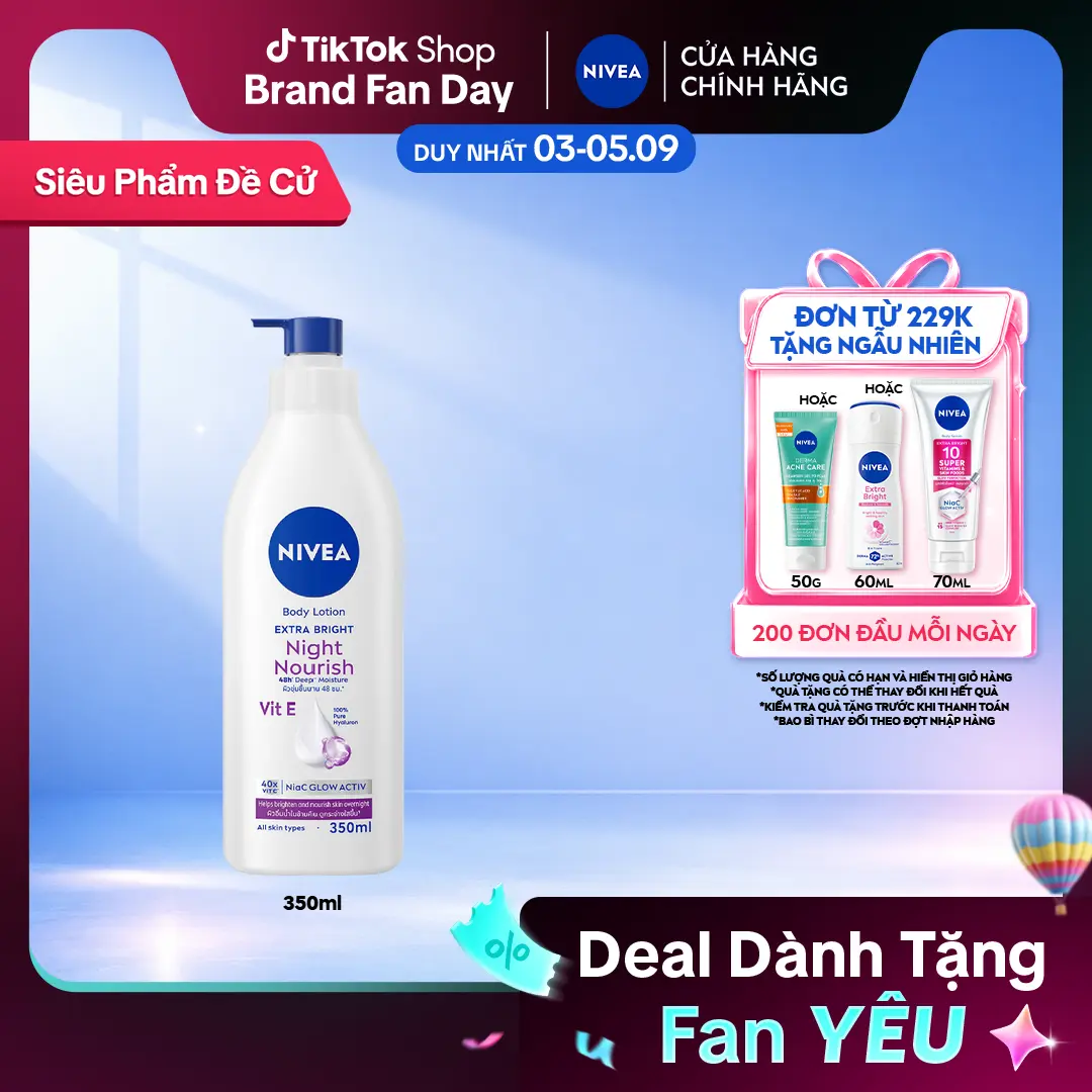 Sữa Dưỡng Thể Nivea Sáng Da Ban Đêm 350ml