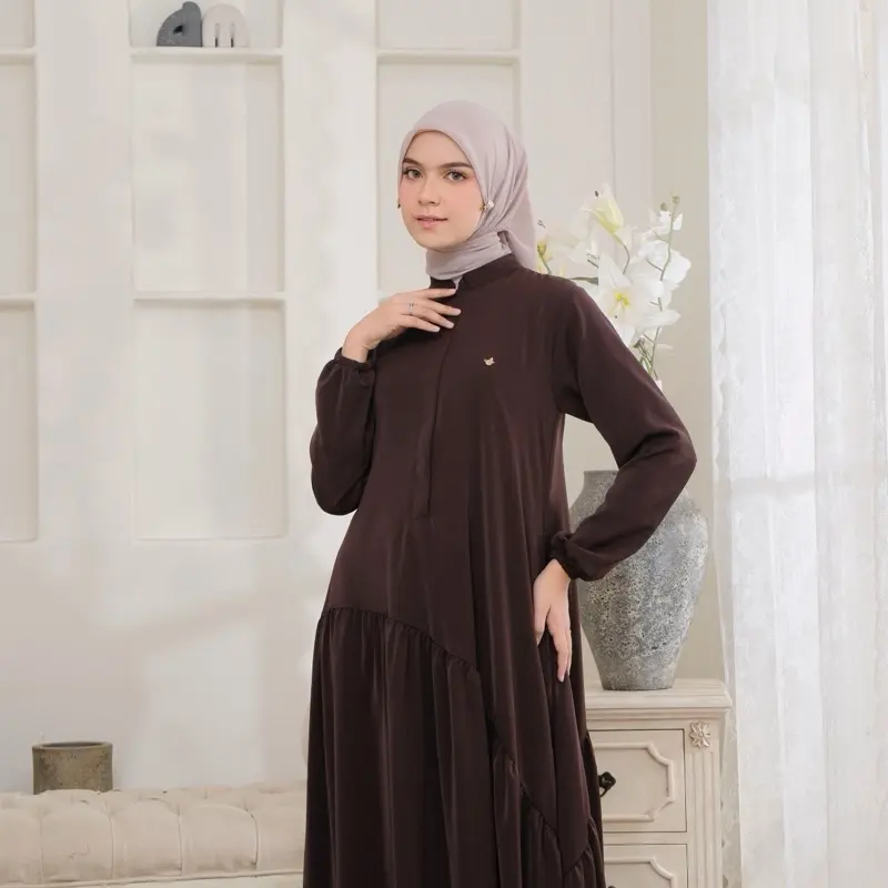 By Dolla - Sabiya Gamis - Gamis Hari Raya - Gamis Harian - Gamis Polos - Nyaman Lembut Dingin Wanita Dress Muslim Mewah 3