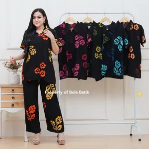 BOLA BATIK - SETELAN CAP MALAMAN TERBARU BLACK SERIES NAJWA - DAILY WEAR - PIYAMA CANTIK BAHAN ADEM
