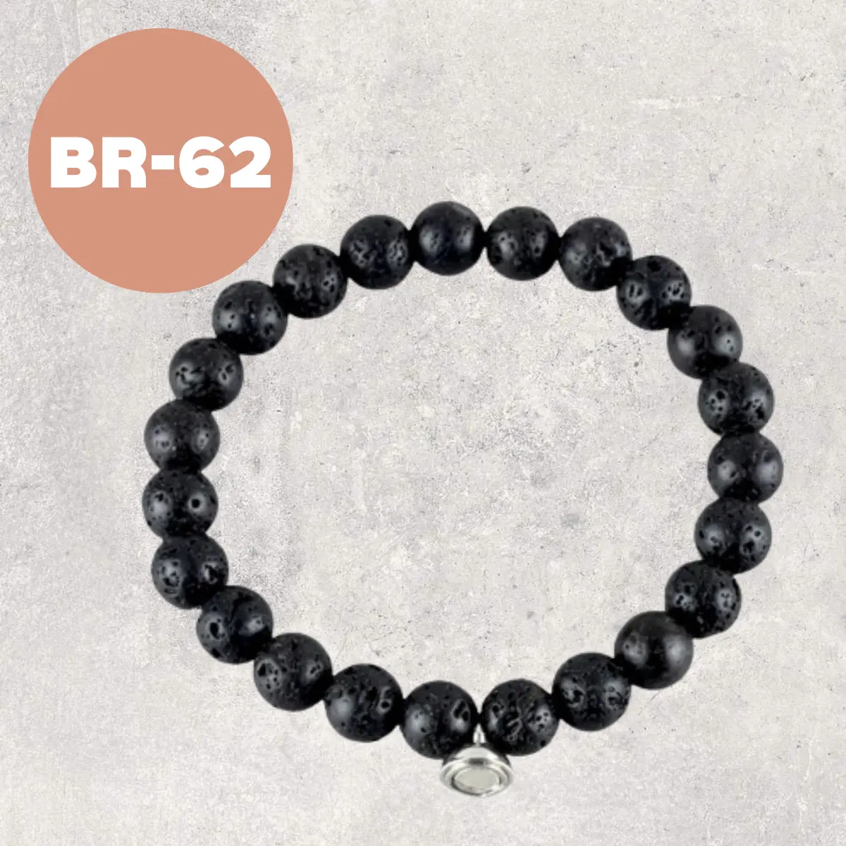 Volcanic Rock Bracelet, Energy Stone Round Gem Bead Stretch Bracelets for Men Women, Couple Bracelet Friendship Bracelet