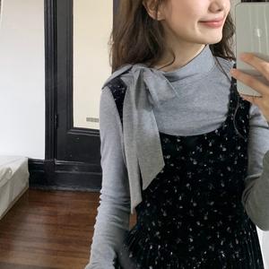 Women's Fuzzy Thick Knit Sweater Long Sleeve Fall Winter Bow Tie Waist Slimming Base Layer Top, Casual Fashion 5400# Knitwear Womenswear Crewneck