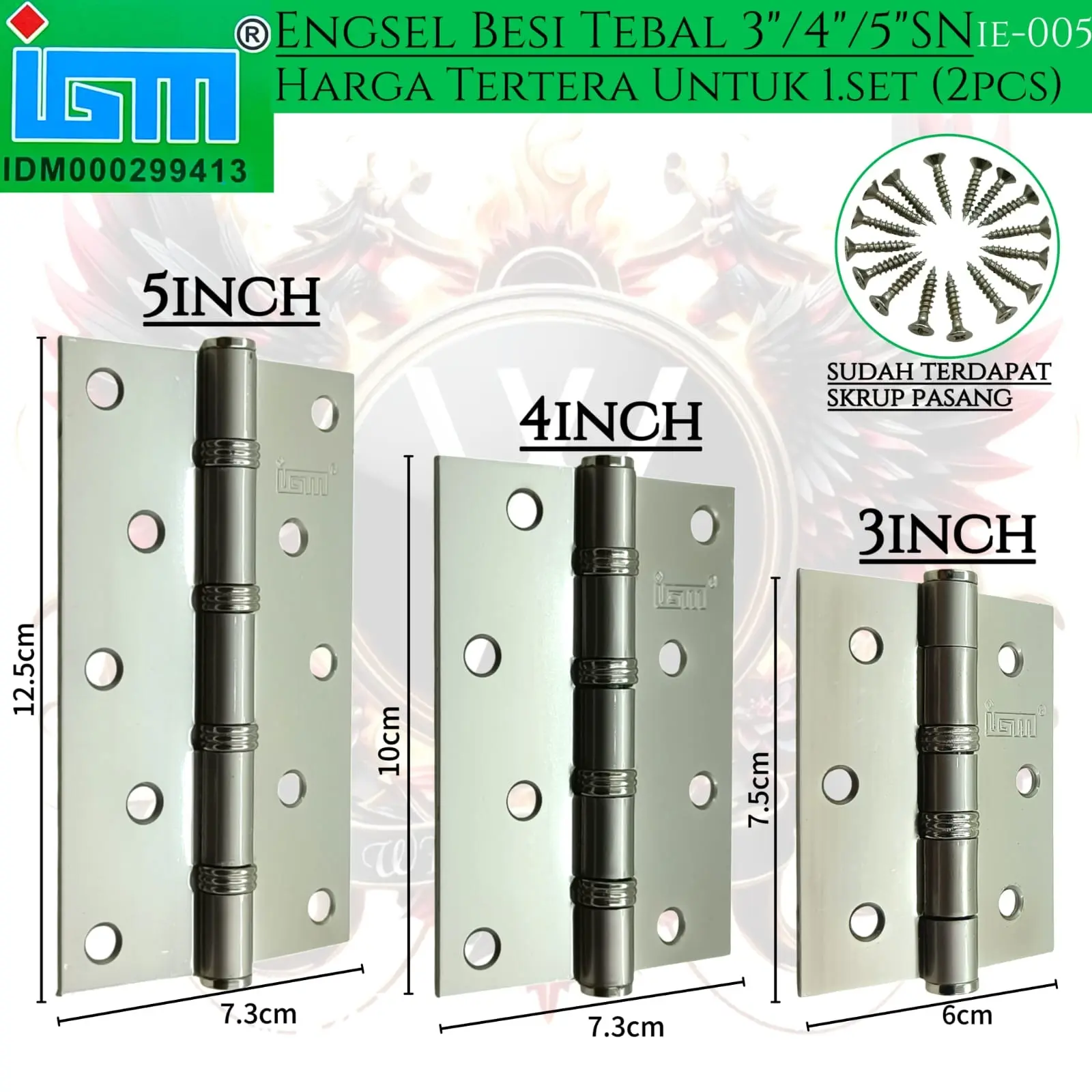 Engsel pintu tebal 3inch,4inch,5inch IGM/engsel jendela / engsel pintu / door hinger
