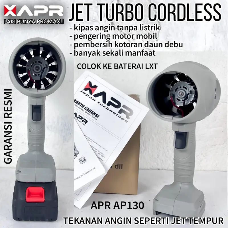 APR JAPAN RAJA turbo fan cordless ap130 kipas angin jet pengering motor mobil pembersih daun debu 1
