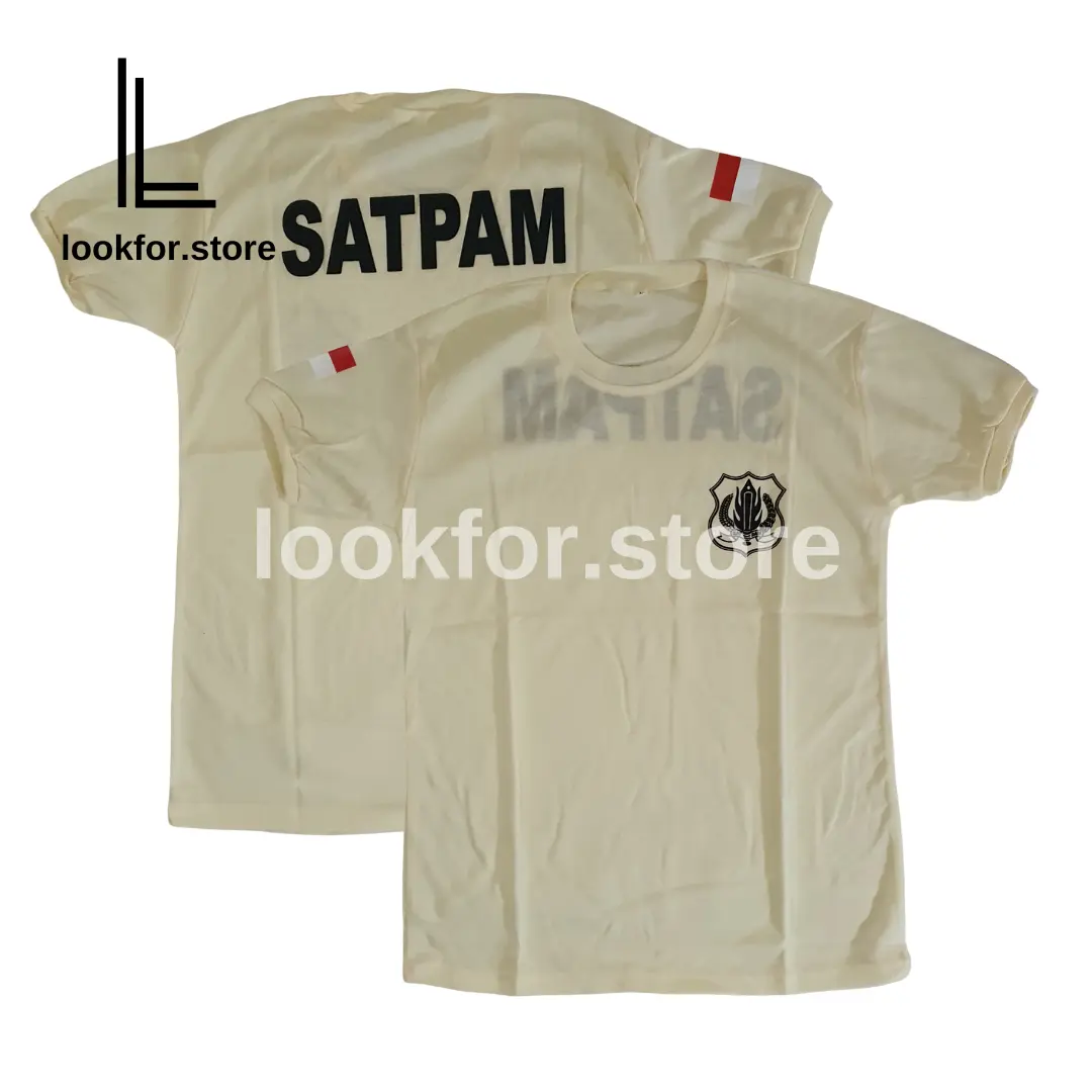 KAOS SATPAM CREAM TERBARU 2024 LENGAN PENDEK | BAJU SECURITY CREM