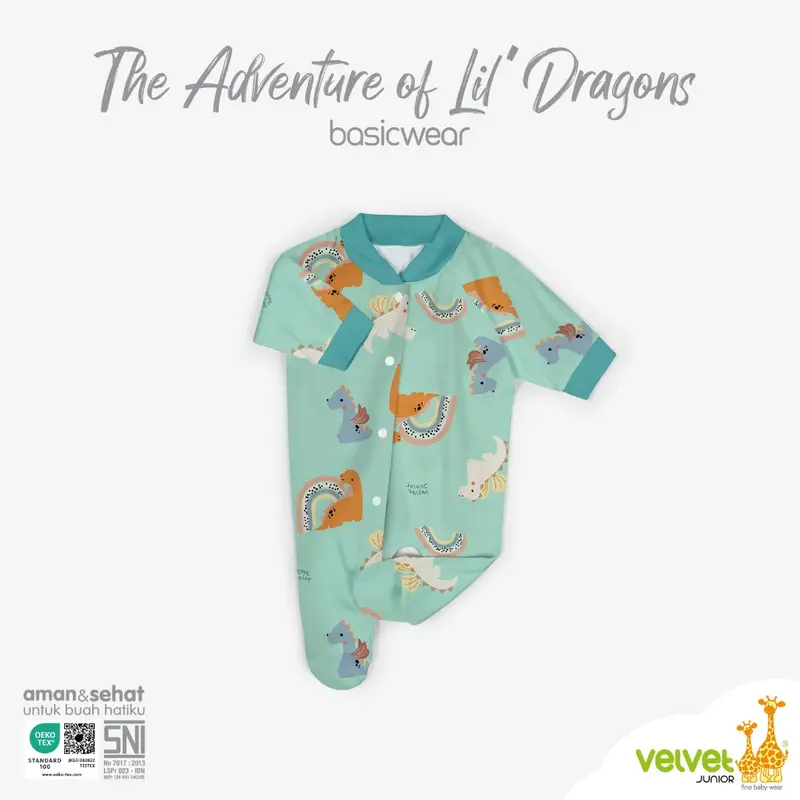 Velvet Junior Jumper Bayi Sleepsuit Oblong - Size Newborn 0-3 Bulan Basic Wear 8