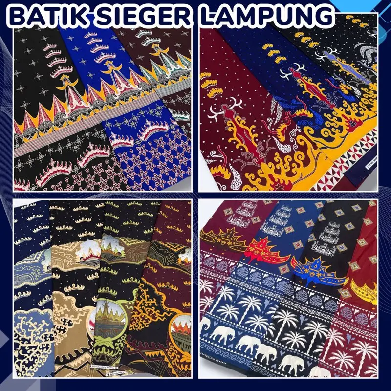 Kain Batik Cotton Motif Siger Lampung Batik Katun C40s Bahan Adem Halus Cocok Untuk Baju Pria Wanita