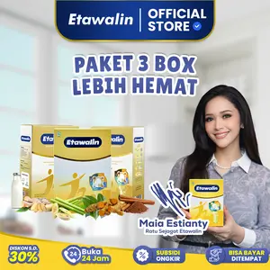 PAKET 3 BOX SUSU ETAWALIN I BELI 3 LEBIH HEMAT I 200 GRAM ORIGINAL [BPOM] | AKUN RESMI ETAWALIN BISA COD  [minuman yang terbuat dari susu kambing etawa dipadukan dengan Rempah pilihan]