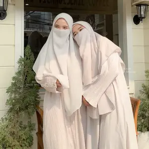 FARIVA - Cadar Pastel Polycotton Cadar Tali 2 Layer Bisa Set Niqab Niqob Hijab Segiempat Polycotton Syar’i Jumbo Grade A Premium