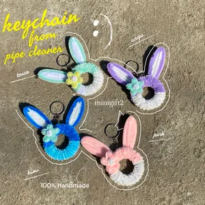 MINIGIFT Keychain animal | gantungan kawat bulu | gantungan kunci | hadiah buat temen | souvenir gantungan | pipe cleaner art Love