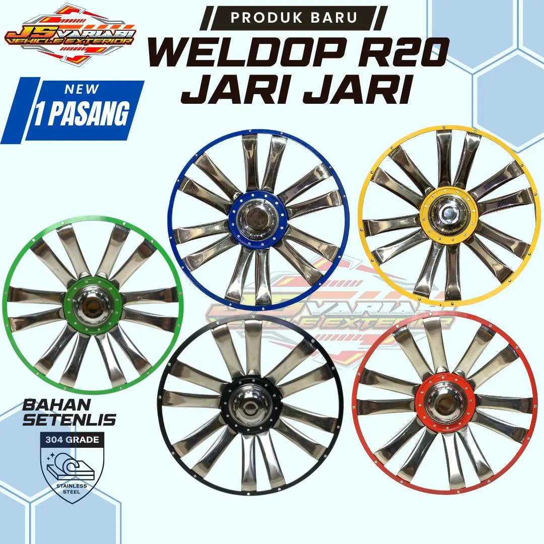 Weldop Wheldop Jari-Jari Setenlis 1 pasang Wildop palang sepiderman Jari-Jari Ring 20 setenlis jari jari finishing powder coating