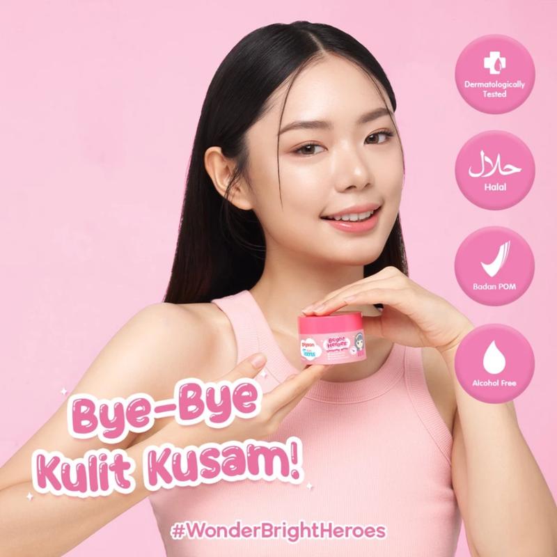 Pigeon Teens Bright Heroes Sleeping Mask 30g Skincare Remaja Niacinamide 5% Masker Wajah No Alcohol 6