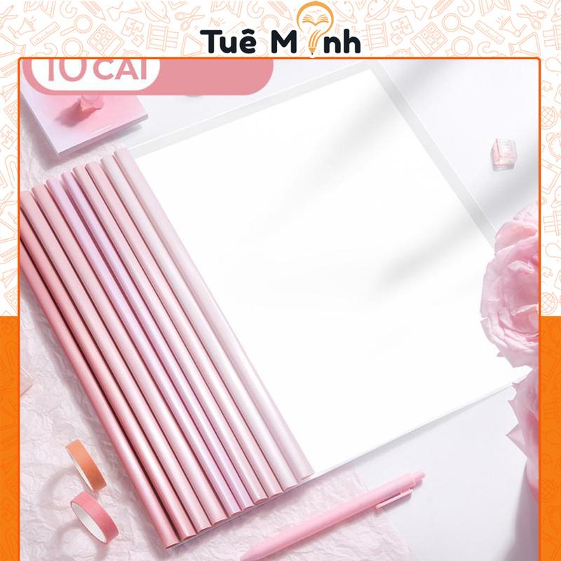 Set 10 thanh kẹp tài liệu kèm bìa lá trong suốt A4 dải màu pastel K175 để giấy tờ chống bẩn