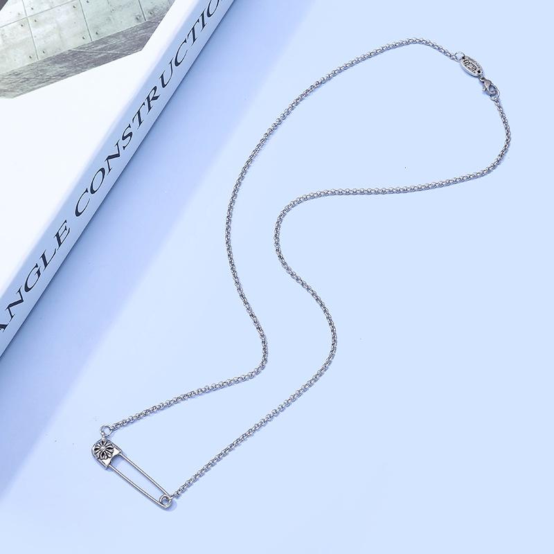 Product Introduction of safety Pin Necklaces Cross Necklace Female Titanium Steel Necklace Retro Japanese Korean Fresh Unique Female Paper Clip Pendant Clavicle Chain Fashion Jewelry 14