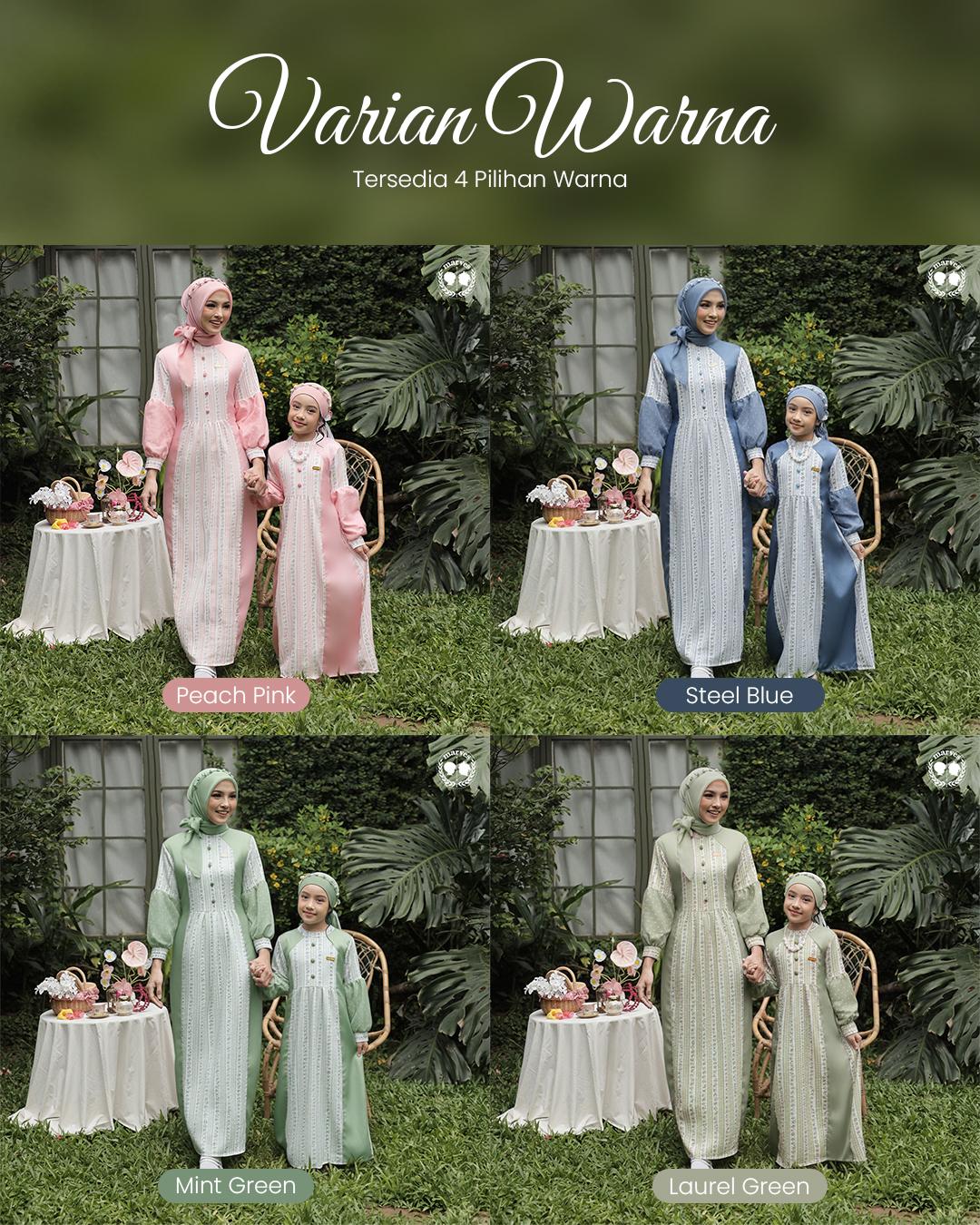 Marves Annisa Gamis Sarimbit Baju Muslim Couple Ibu Anak Perempuan Bahan Shakilla Baju Lebaran 2026